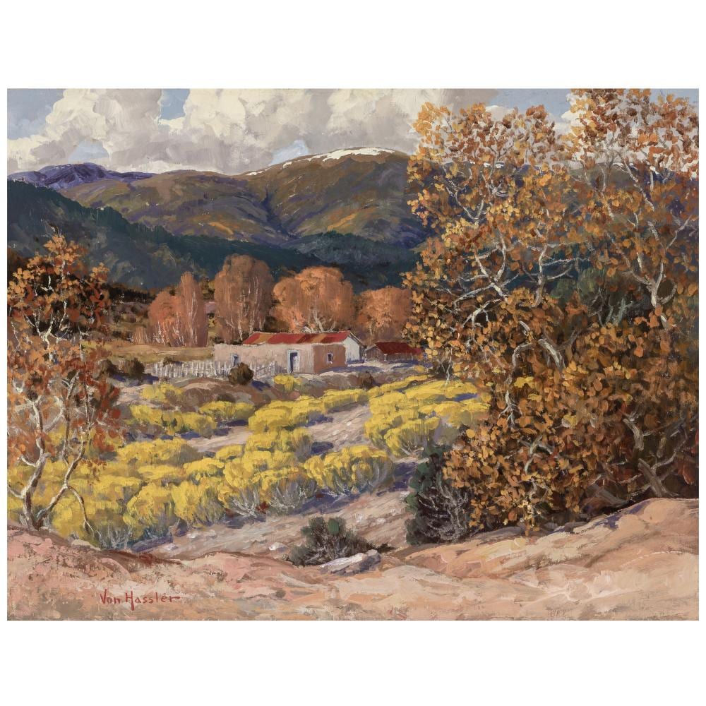 Carl Von Hassler comparable auction result: carl von hassler 1887 1969 autumn in tesuque 20 x 26 in