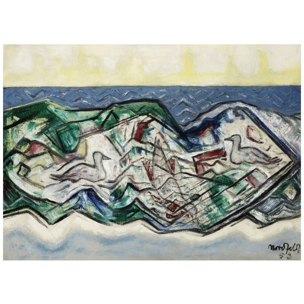 Bror Julius Olsson Nordfeldt comparable auction result: bror julius olsson nordfeldt 1878 1955 diving duck 28 1 4 x 38 1 4 in painted in 1953