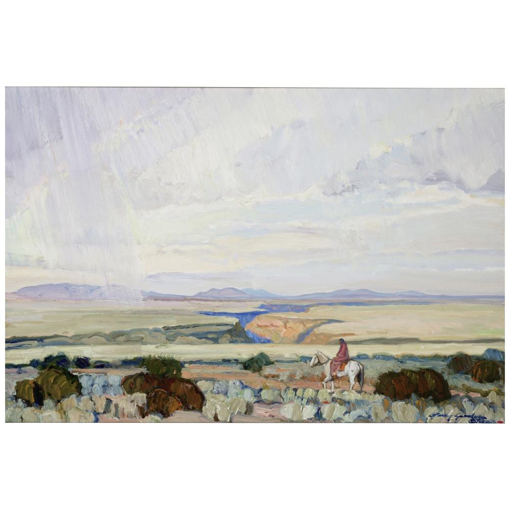 Jerry Jordan comparable auction result: jerry jordan born 1944 where the trail will wind 20 x 30 in