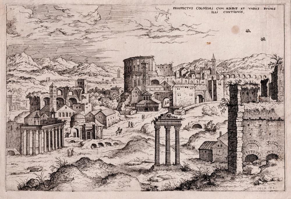 Hieronymus Cock comparable auction result: hieronymus cock view on the forum romanum 1551