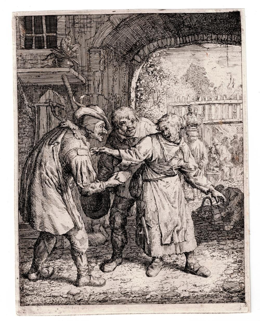Cornelis Dusart comparable auction result: cornelis dusart the betrayed husband