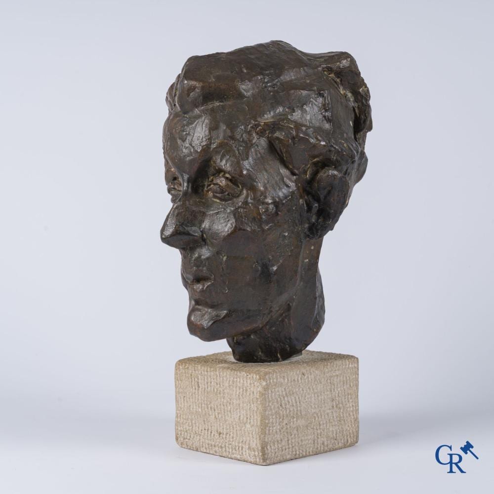 Oscar Jespers comparable auction result: oscar jespers 1887 1970 portrait of the painter walter stevens bronze on limestone 1916