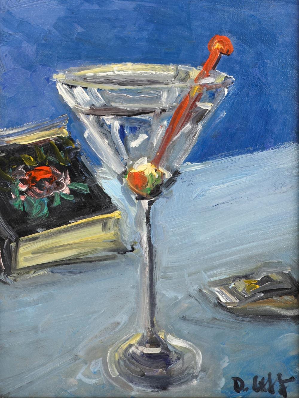 Duane Alt comparable auction result: duane alt le cocktail oil on canvas