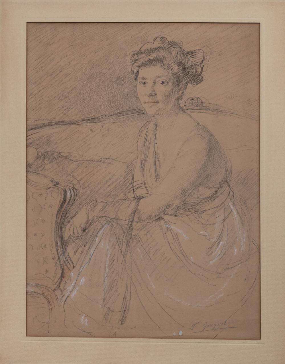 François Joseph Guiguet comparable auction result: fran ois guiguet 1860 1937 tude de femme assise sur un canap