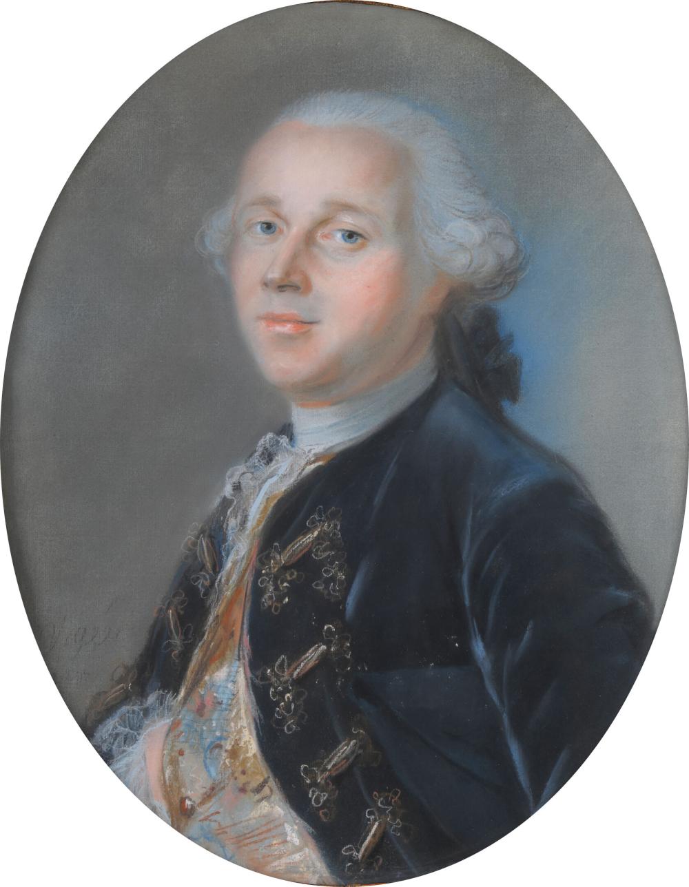 Louis Vigée comparable auction result: louis vig e paris 1715 1767 portrait d homme en buste de trois quarts vers la gauche