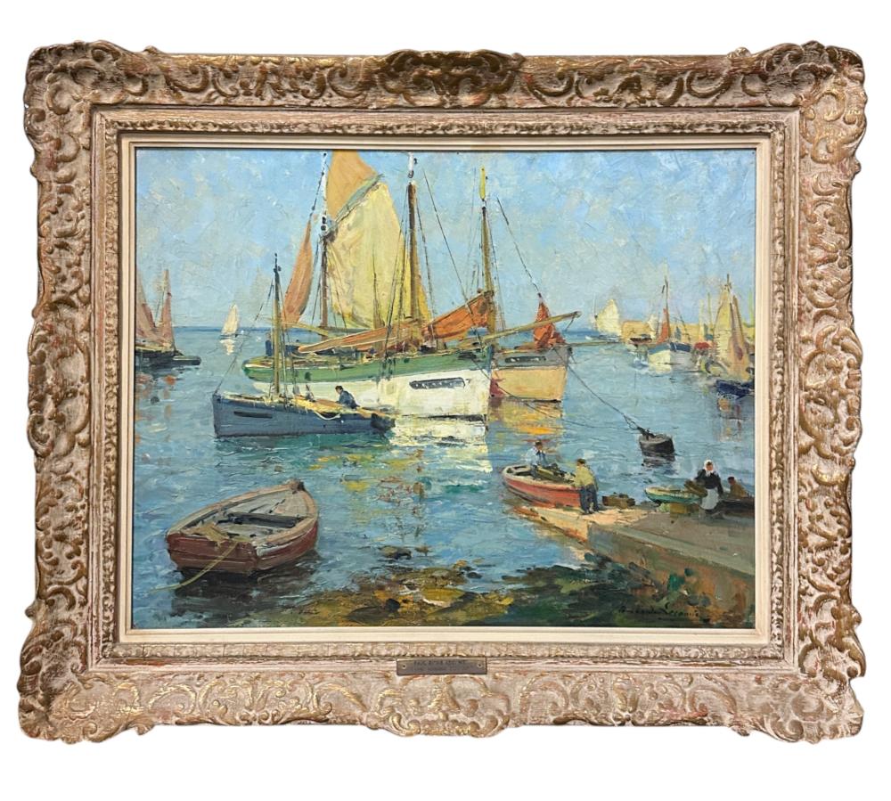 Paul Emile Lecomte comparable auction result: paul emile lecomte 1877 1950 oil brittany harbor