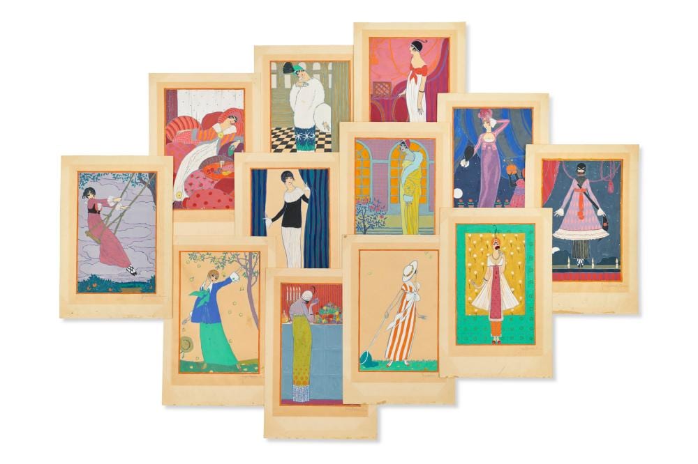 Georges Lepape comparable auction result: georges lepape paris 1887 1971 bonneval et paul poiret paris 1879 1944 p