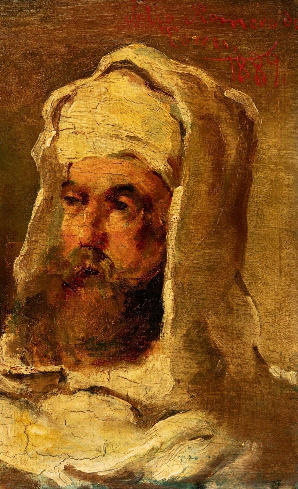 julio romero de torres cordoba 1874 1930 orientalist portrait 1889 oil on panel presents slight restoration in the upper area signed in the upper right corner · Setdart Auction House · 2025-11-19 Julio Romero de Torres comparable auction result: julio romero de torres cordoba 1874 1930 orientalist portrait 1889 oil on panel presents slight restoration in the upper area signed in the upper right corner
