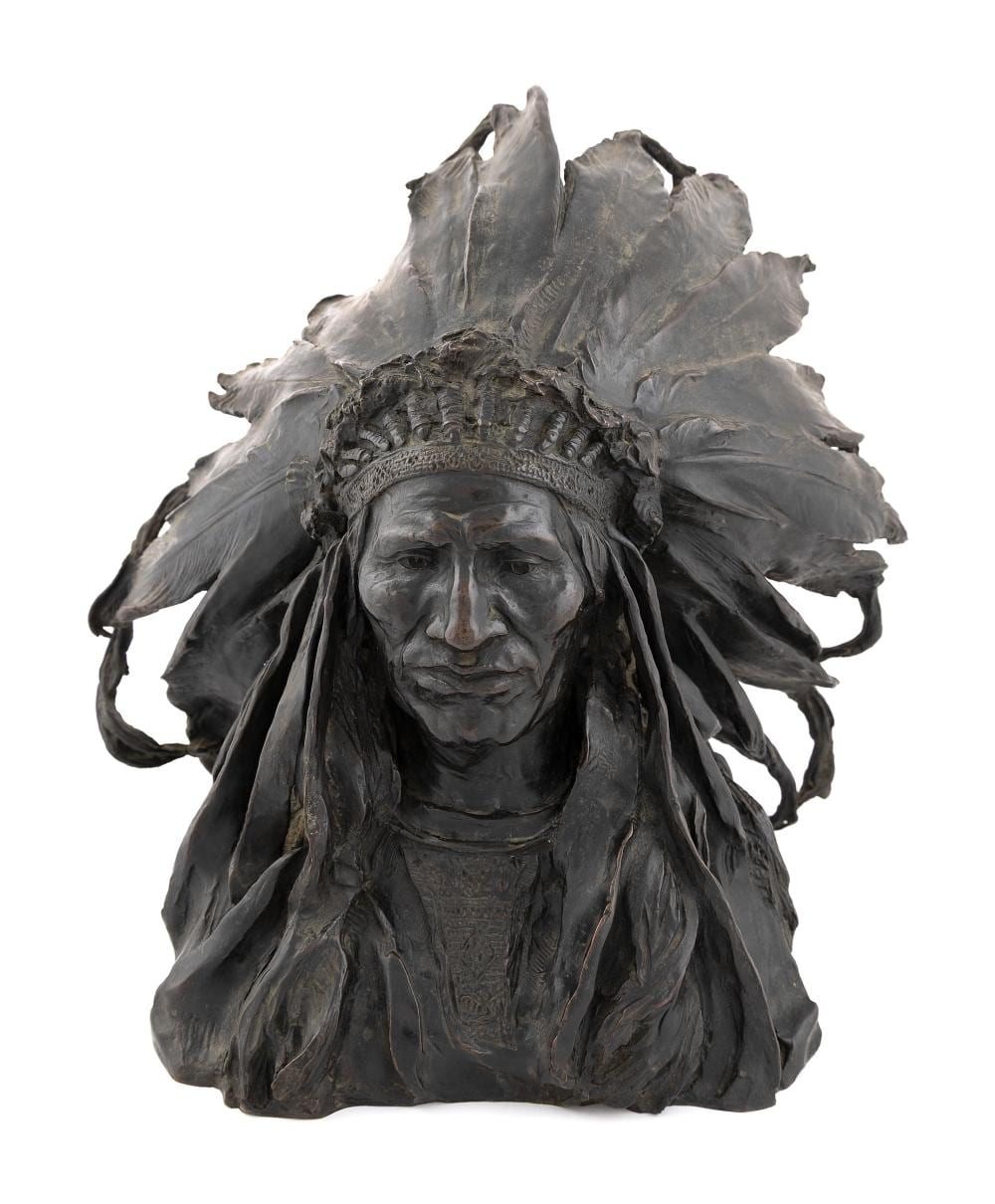 adolph alexander weinman new york germany 1870 1952 chief black bird ogalalla sioux bronze height approx 17 · Eldred's · 2025-11-21 Adolph Alexander Weinman comparable auction result: adolph alexander weinman new york germany 1870 1952 chief black bird ogalalla sioux bronze height approx 17