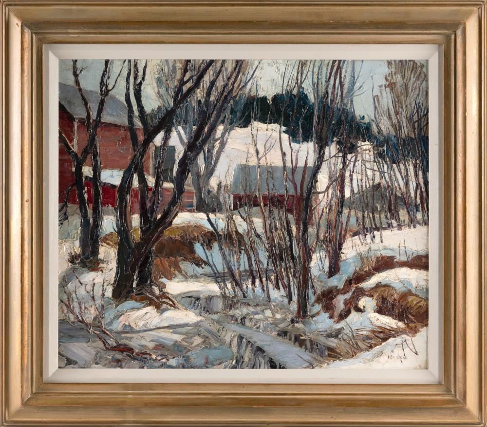 Ken Gore comparable auction result: ken gore massachusetts illinois 1911 1990 in vermont oil on canvas laid down on masonite 20 x 24 framed 27 x 31