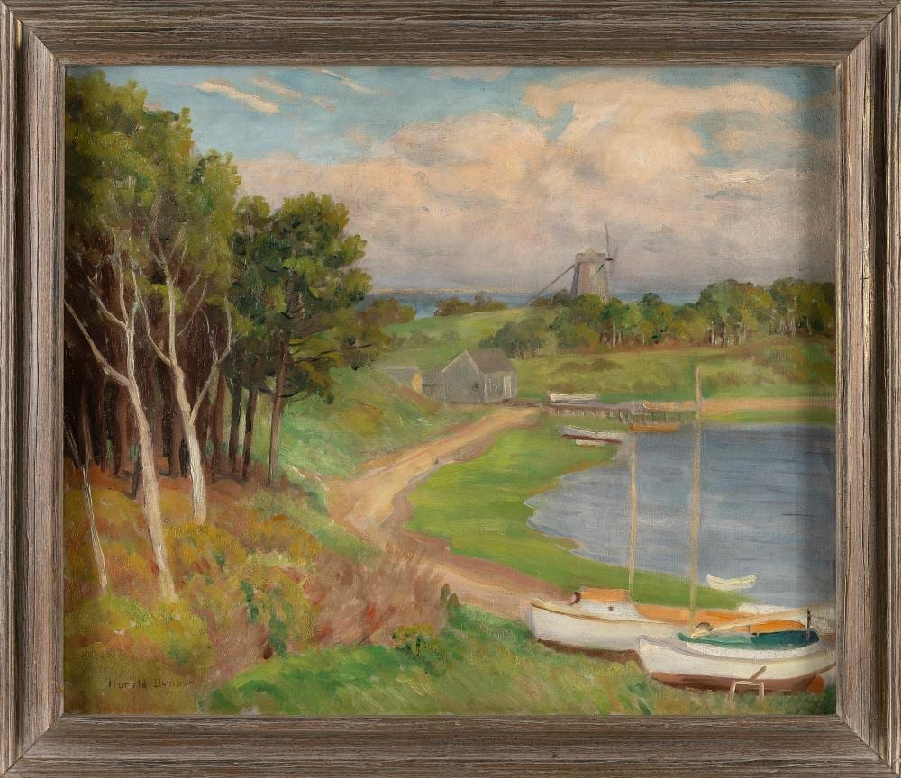 Harold C. Dunbar comparable auction result: harold c dunbar massachusetts 1882 1953 chatham windmill oil on canvas 22 x 26 5 framed 26 x 30