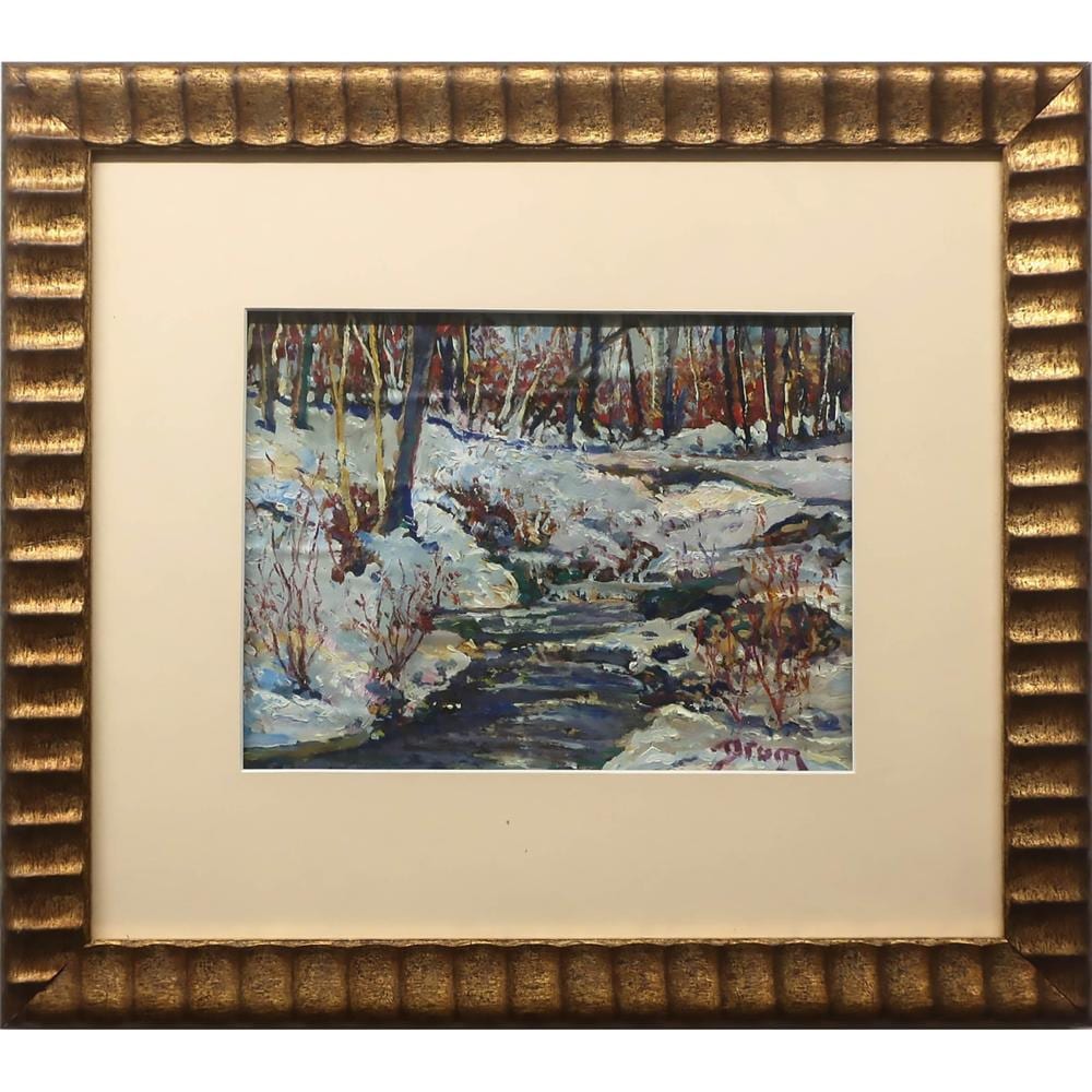 David Clayton Drum comparable auction result: david clayton drum canadian b 1944 spring thaw niagara parklands