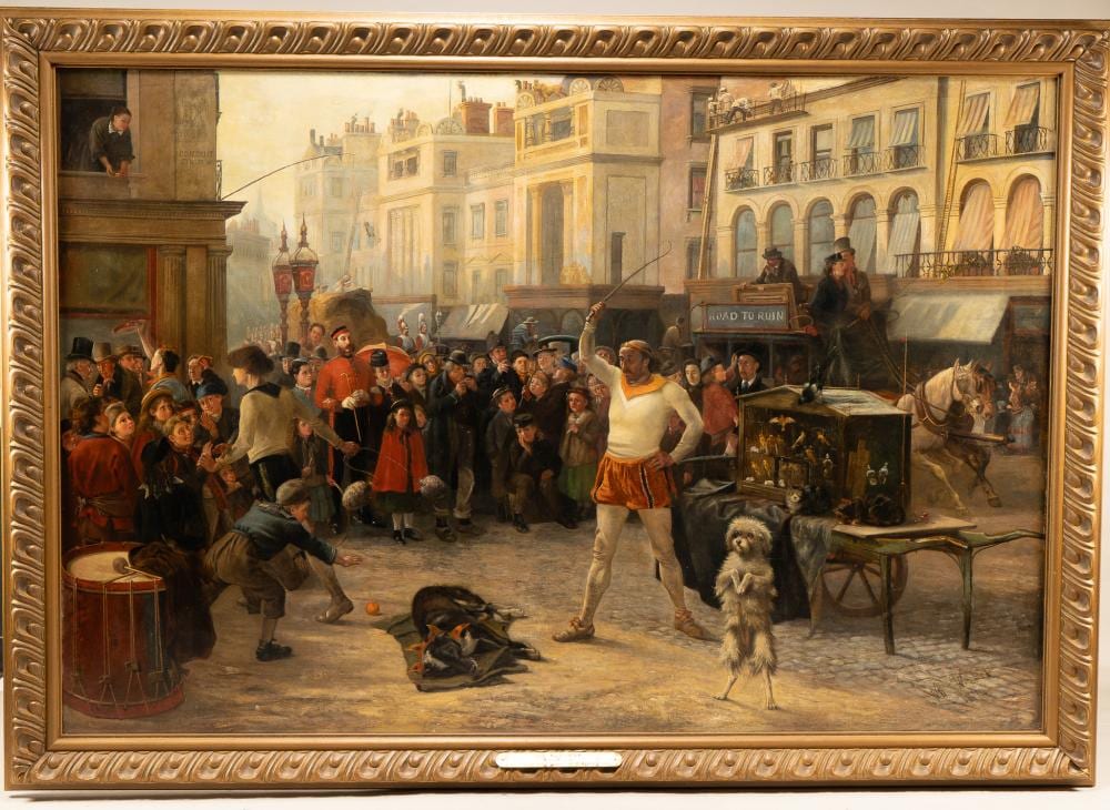 William Weekes comparable auction result: william weekes british 1856 1909 no 1 street acrobats oil on canvas