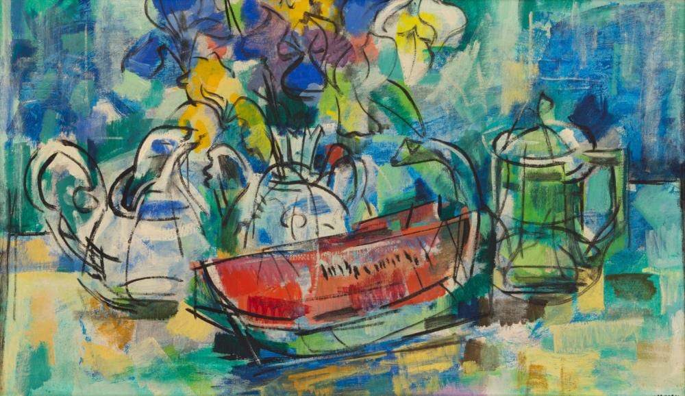 Guy Maccoy comparable auction result: guy maccoy american 1904 1981 oil on canvas still life watermelon h 20 w 35 frame size h 24 w 38 depth 1
