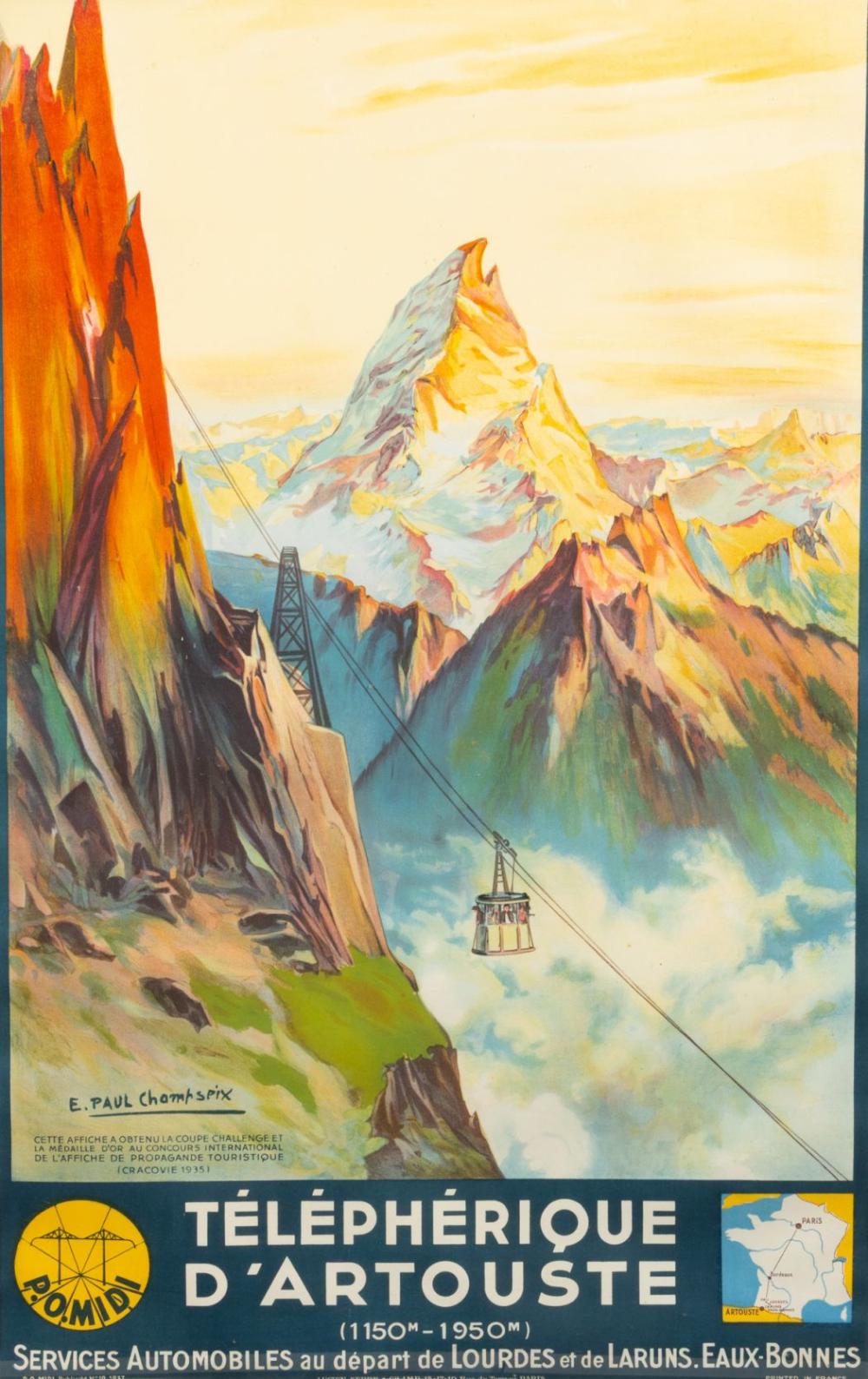 e paul champseix french lithograph in colors 1937 t l ph rique d artouste h 38 5 w 24 frame size h 45 5 w 31 depth 1 · DuMouchelles · 2025-11-14 E. Paul Champseix comparable auction result: e paul champseix french lithograph in colors 1937 t l ph rique d artouste h 38 5 w 24 frame size h 45 5 w 31 depth 1