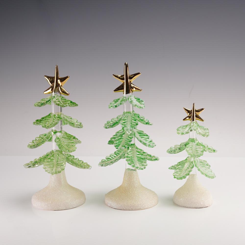 3pc Department 56 Snowbabies Glittered Glass Tree Figurines sold by Lion and Unicorn, lot 142 — auction record photograph