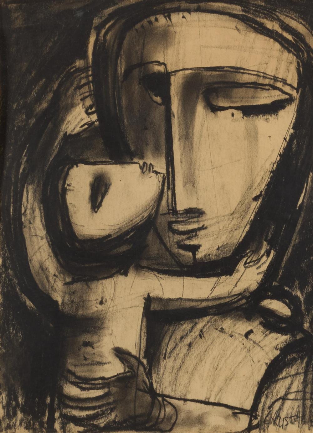 John Christoforou comparable auction result: john christoforou mother child painting