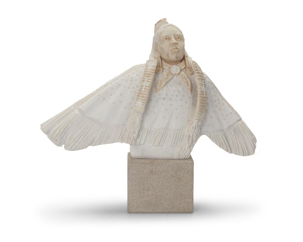 Alvin Marshall comparable auction result: alvin marshall b 1959 navajo din bust of a woman as a bird