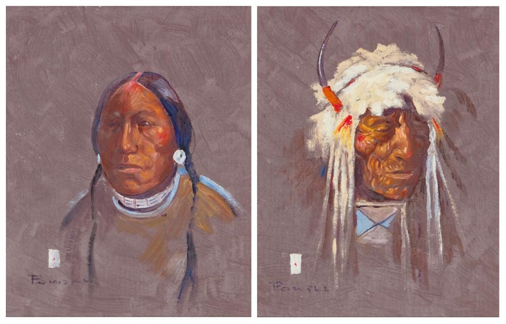 ace powell 1912 1978 two portraits of native american men · John Moran Auctioneers · 2025-11-19 Ace Powell comparable auction result: ace powell 1912 1978 two portraits of native american men