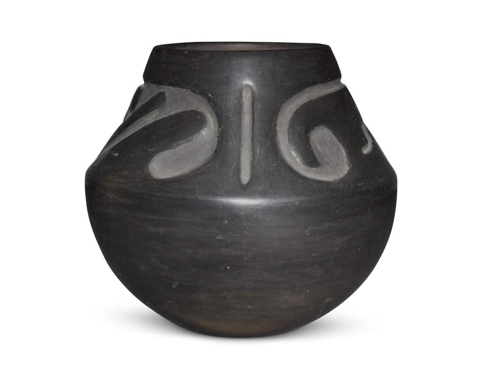 Rose Gonzales comparable auction result: rose gonzales 1900 1989 san ildefonso pueblo a blackware pottery jar mid 20th century