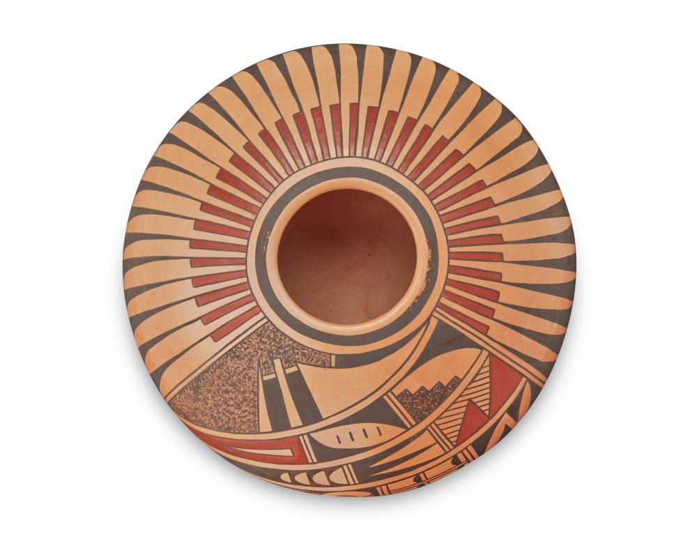 Gloria Kahe comparable auction result: gloria kahe b 1951 navajo din a polychrome pottery seed pot late 20th early 21st century