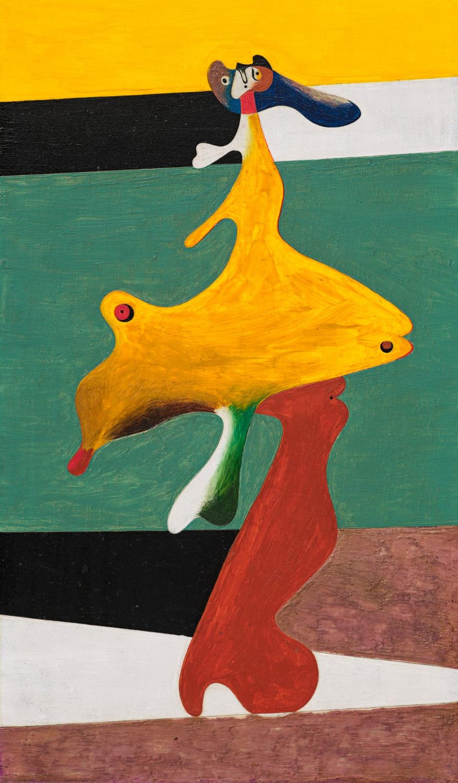 Joan Miro (1893-1983). Femme nue. oil on panel13 1/8 x 7 7/8 in. (33.5 x 20 comparable sale