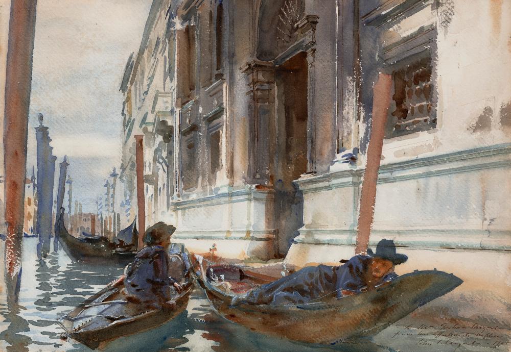 John Singer Sargent (1856-1925). Gondolier's Siesta. gouache and watercolor comparable sale