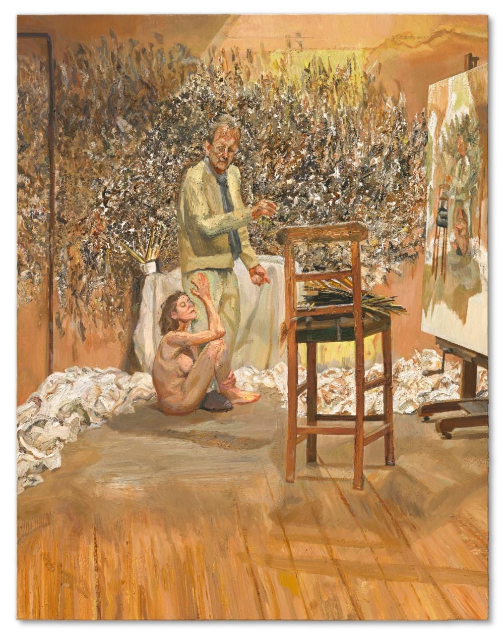 Lucian Freud (1922-2011). The Painter Surprised by a Naked Admirer. oil on comparable sale