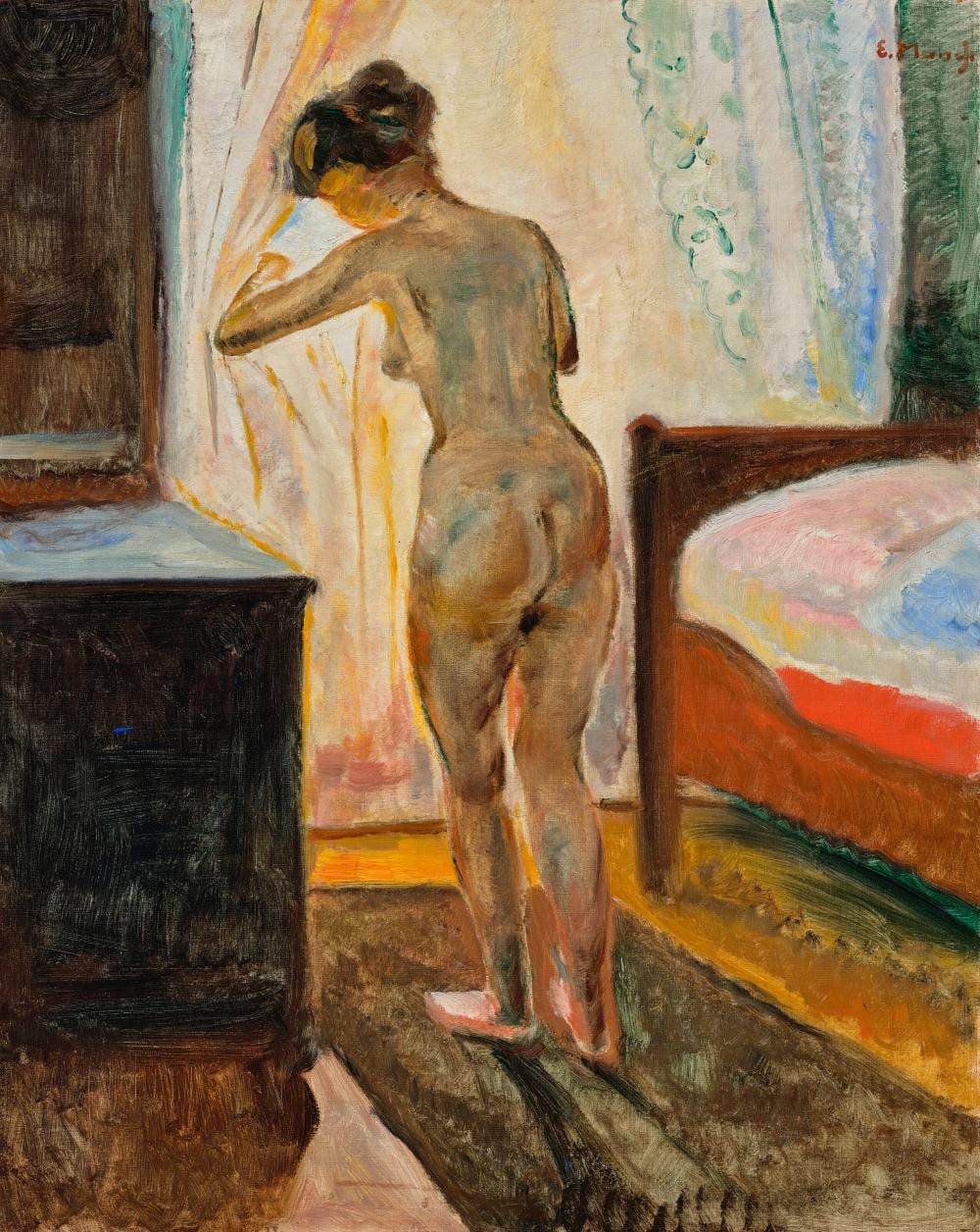 Edvard Munch (1863-1944). Morgen, Naken kvinne ved vinduet (Morning, Nude a comparable sale