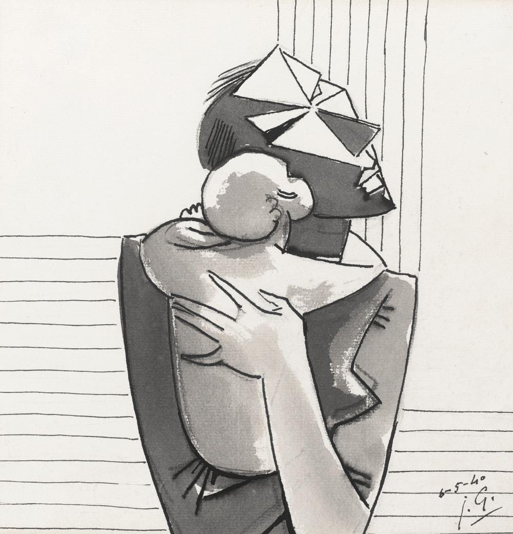 Julio Gonzalez comparable auction result: julio gonzalez 1876 1942 maternit mystique pen and india ink and wash