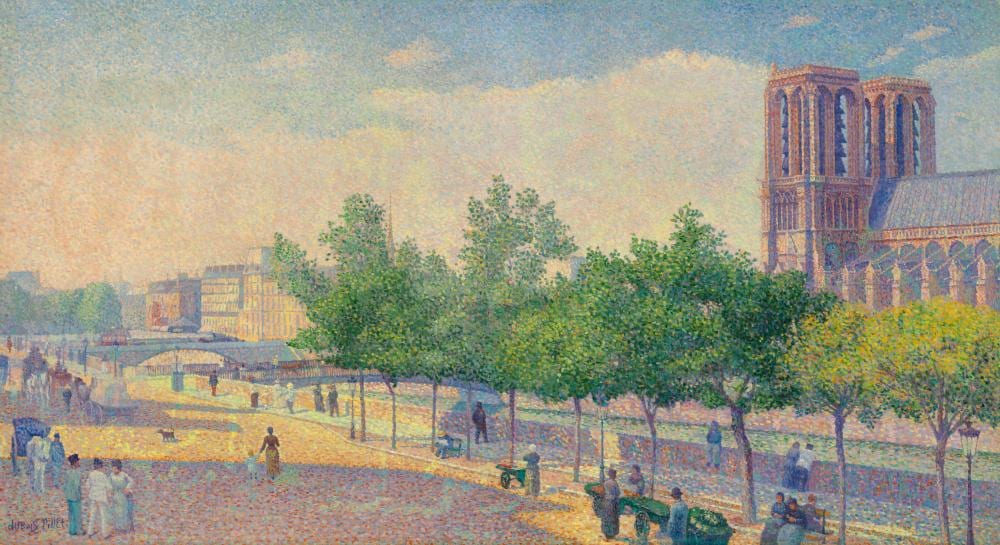 Albert Dubois-Pillet comparable auction result: albert dubois pillet 1846 1890 le quai de montebello oil on canvas38