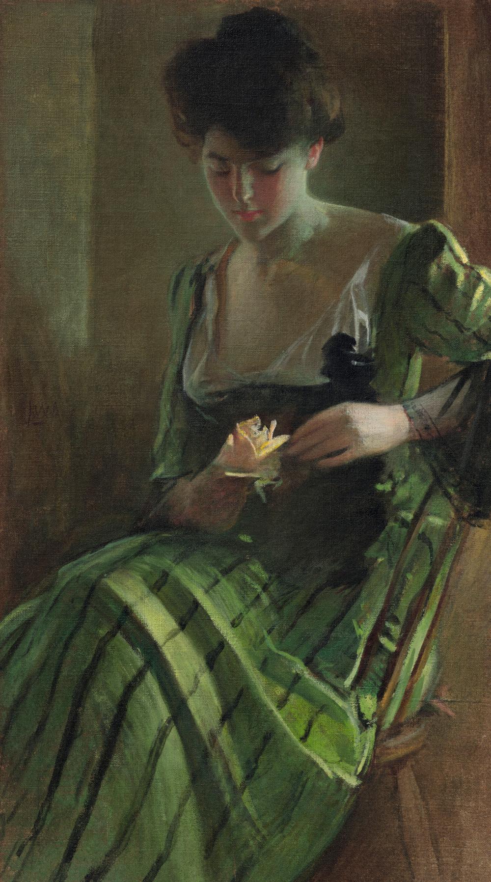 John White Alexander comparable auction result: john white alexander 1856 1915 a rose oil on canvas40 x 22 in 102
