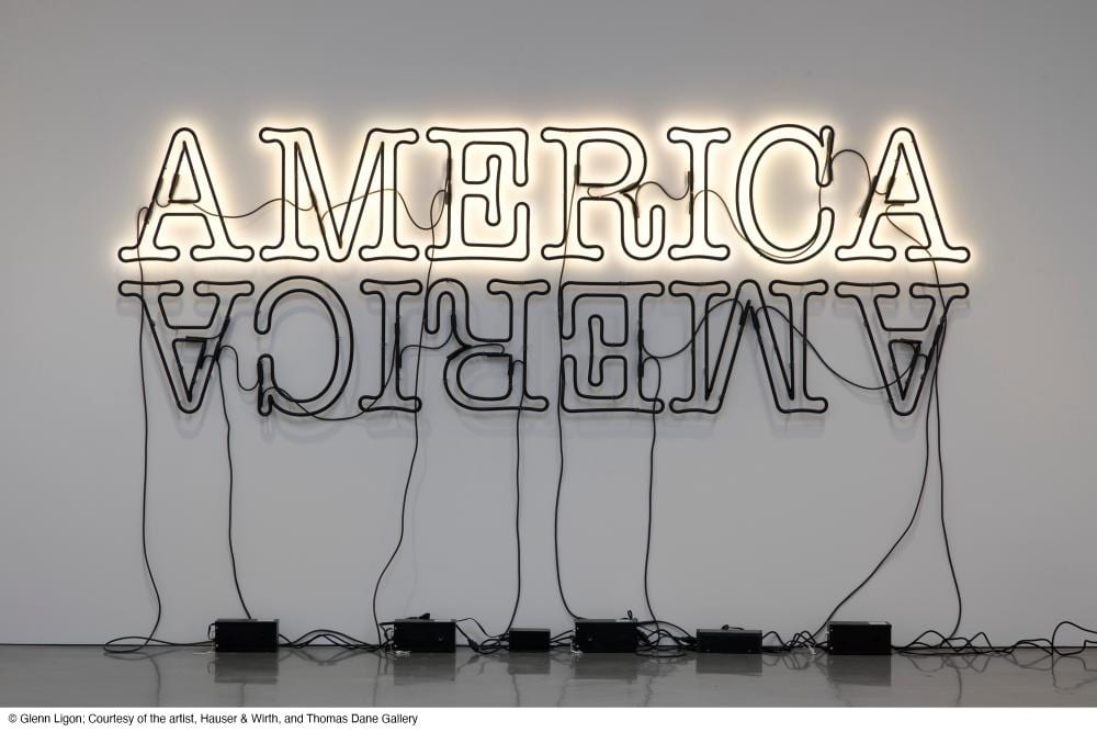 glenn ligon b 1960 double america 2 neon and paint48 x 145 x 3 in 12 · Christie's · 2025-11-19 Glenn Ligon comparable auction result: glenn ligon b 1960 double america 2 neon and paint48 x 145 x 3 in 12