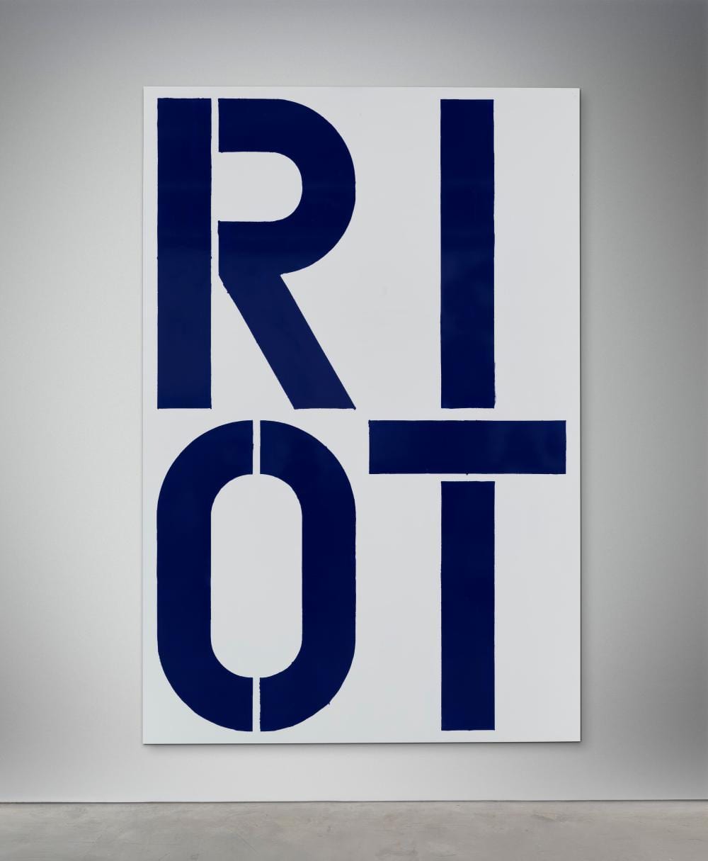 Christopher Wool (B. 1955). Untitled (RIOT). enamel on aluminum108 x 72 in. comparable sale