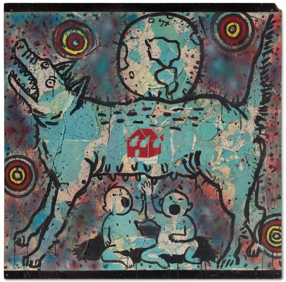 David Wojnarowicz comparable auction result: david wojnarowicz 1954 1992 romulus and remus acrylic spray paint pri