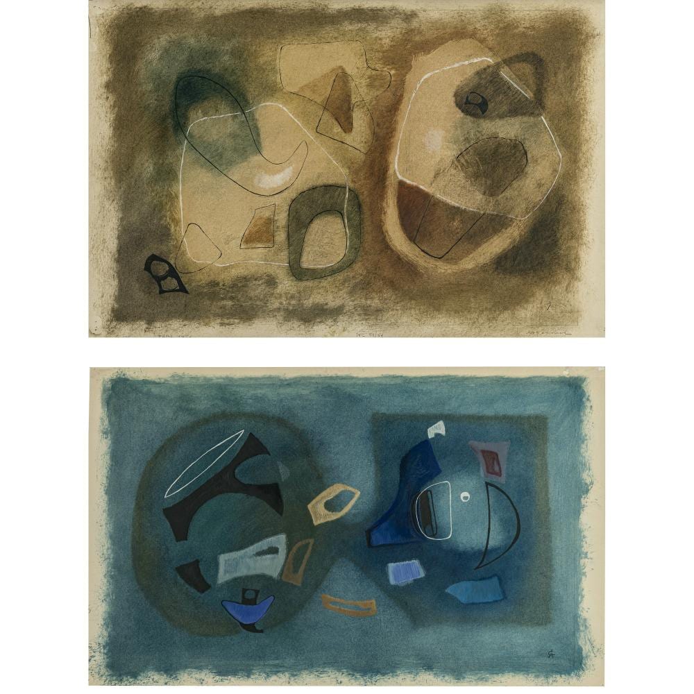 Rolf Cavael comparable auction result: rolf cavael 2 sheets no 51 51 meditation no 50 241