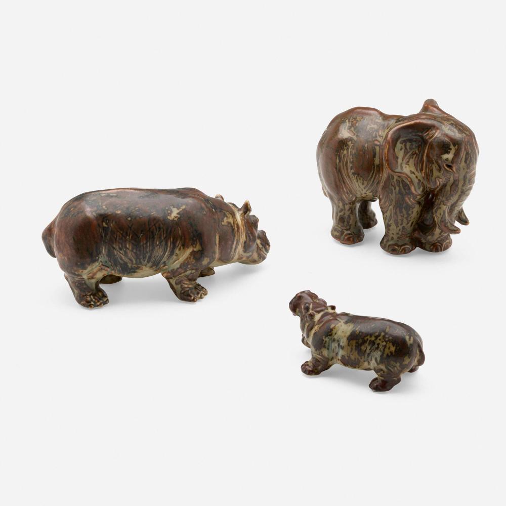 Knud Kyhn comparable auction result: knud kyhn collection of three animal figures