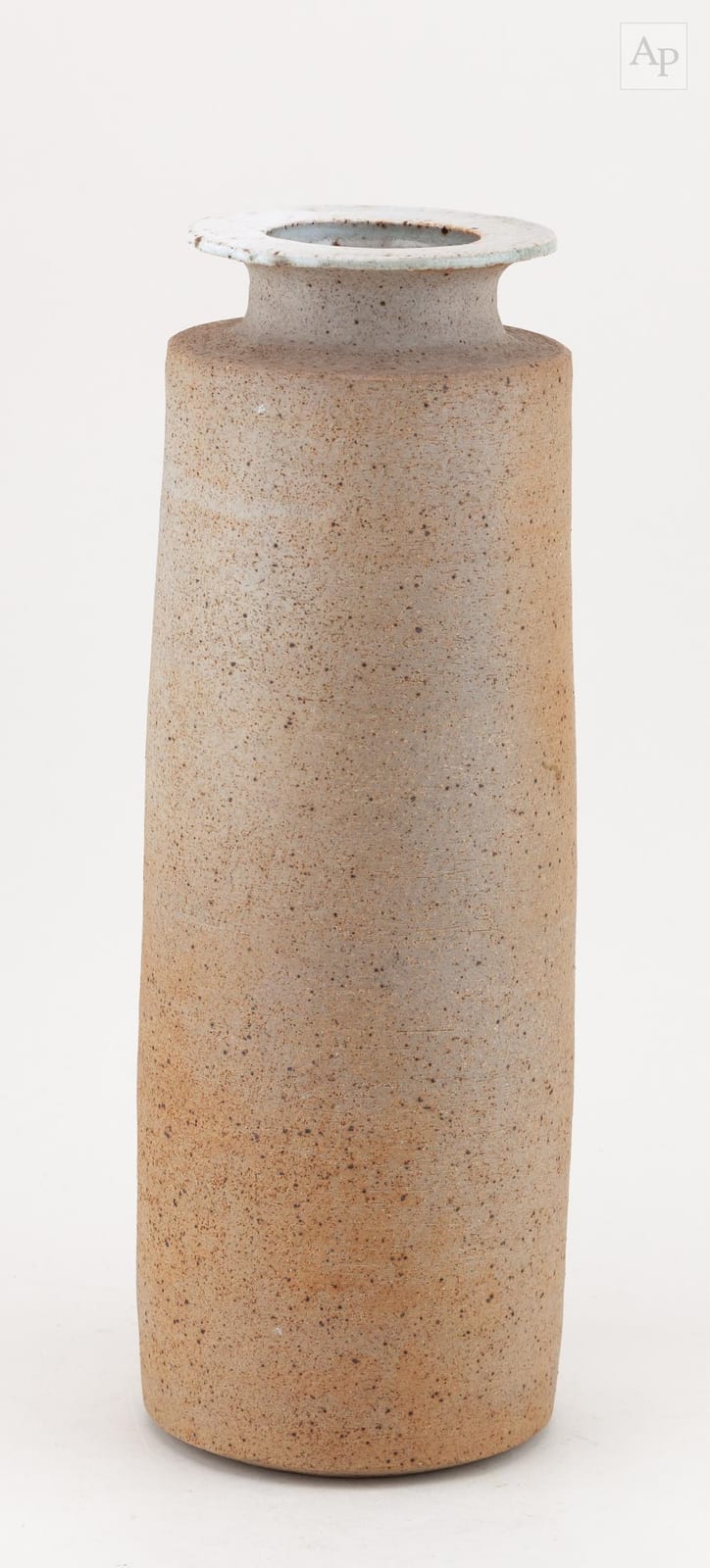 Derek Davis comparable auction result: derek davis 1926 2008 a tall cylindrical stoneware vase with toasted unglazed exterior with pale grey glaze to the rim painted signature height 37 5cm