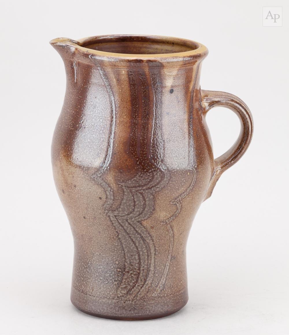 michael casson 1925 2003 a salt glazed jug with wax resist decoration impressed mc mark height 25 5cm · Adam Partridge Auctioneers · 2025-11-21 Michael Casson comparable auction result: michael casson 1925 2003 a salt glazed jug with wax resist decoration impressed mc mark height 25 5cm