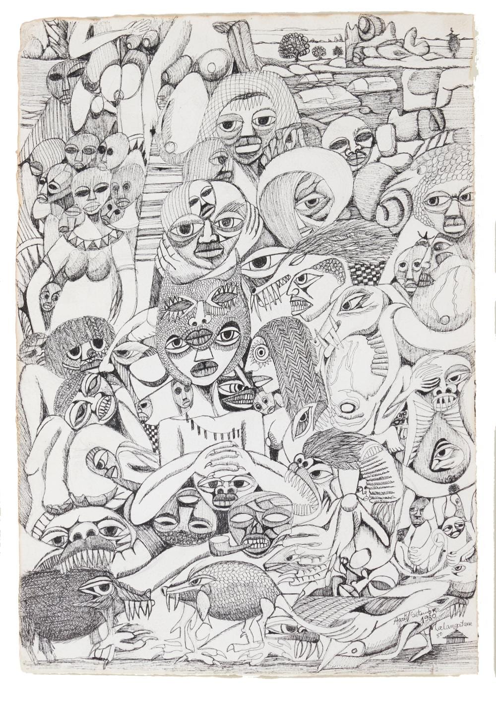 Malangatana comparable auction result: malangatana 1936 2011 untitled
