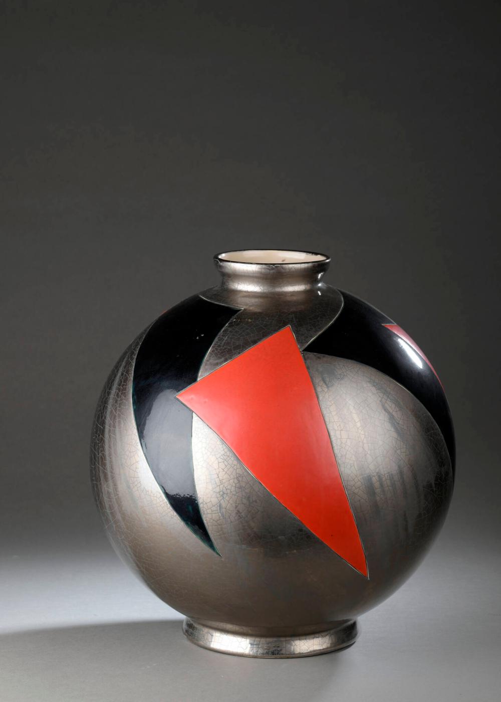 Danillo Curetti comparable auction result: danillo curetti 1953 1993 emaux d art de longwy vase en c ramique corps sph rique et col conique sur petit talon annulaire