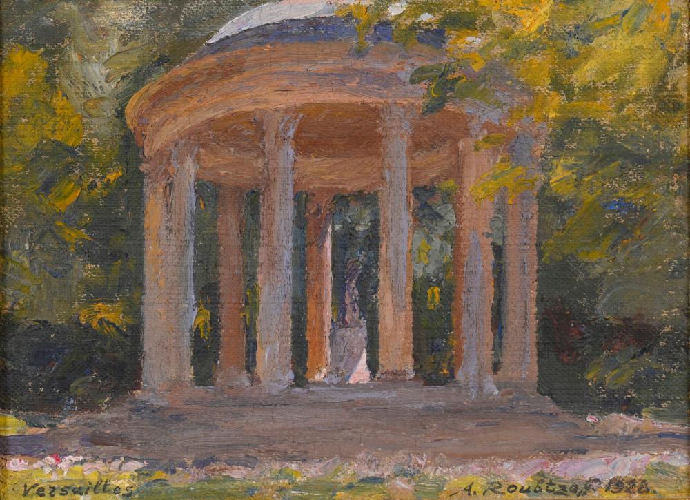 Aleksandr Aleksandrovic Rubcov comparable auction result: alexandre roubtzoff saint p tersbourg 1884 tunis 1949 vue du temple de l amour dans le parc du petit trianon versailles 1928