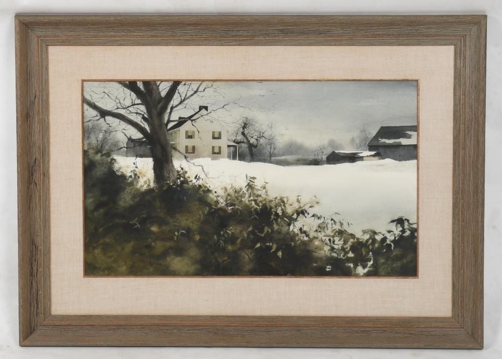 Philip Jamison comparable auction result: philip jamison 1923 25 2021 watercolor winter scene