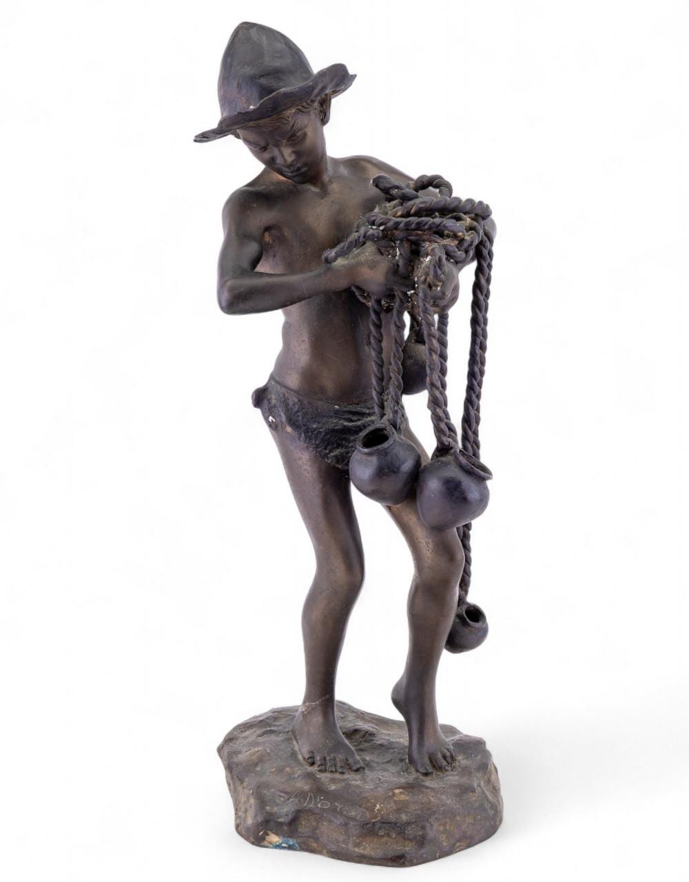 Achille D'Orsi comparable auction result: signed bronze figure acquaiolo by achille d orsi