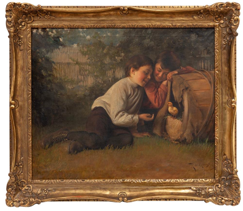 Karl Witkowski comparable auction result: karl witkowski austrian 1860 1910 the little chick oil on canvas