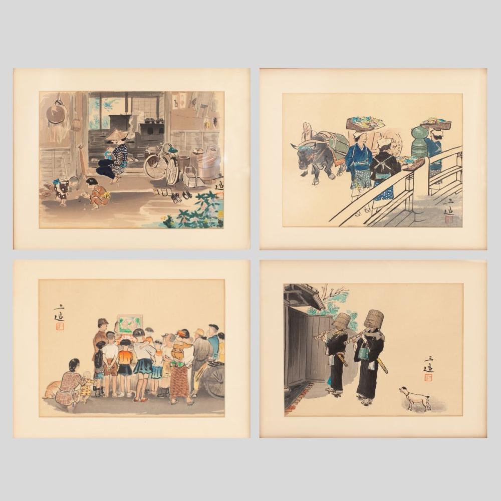 Sanzo Wada comparable auction result: 4 japanese woodblock prints by sanzo wada