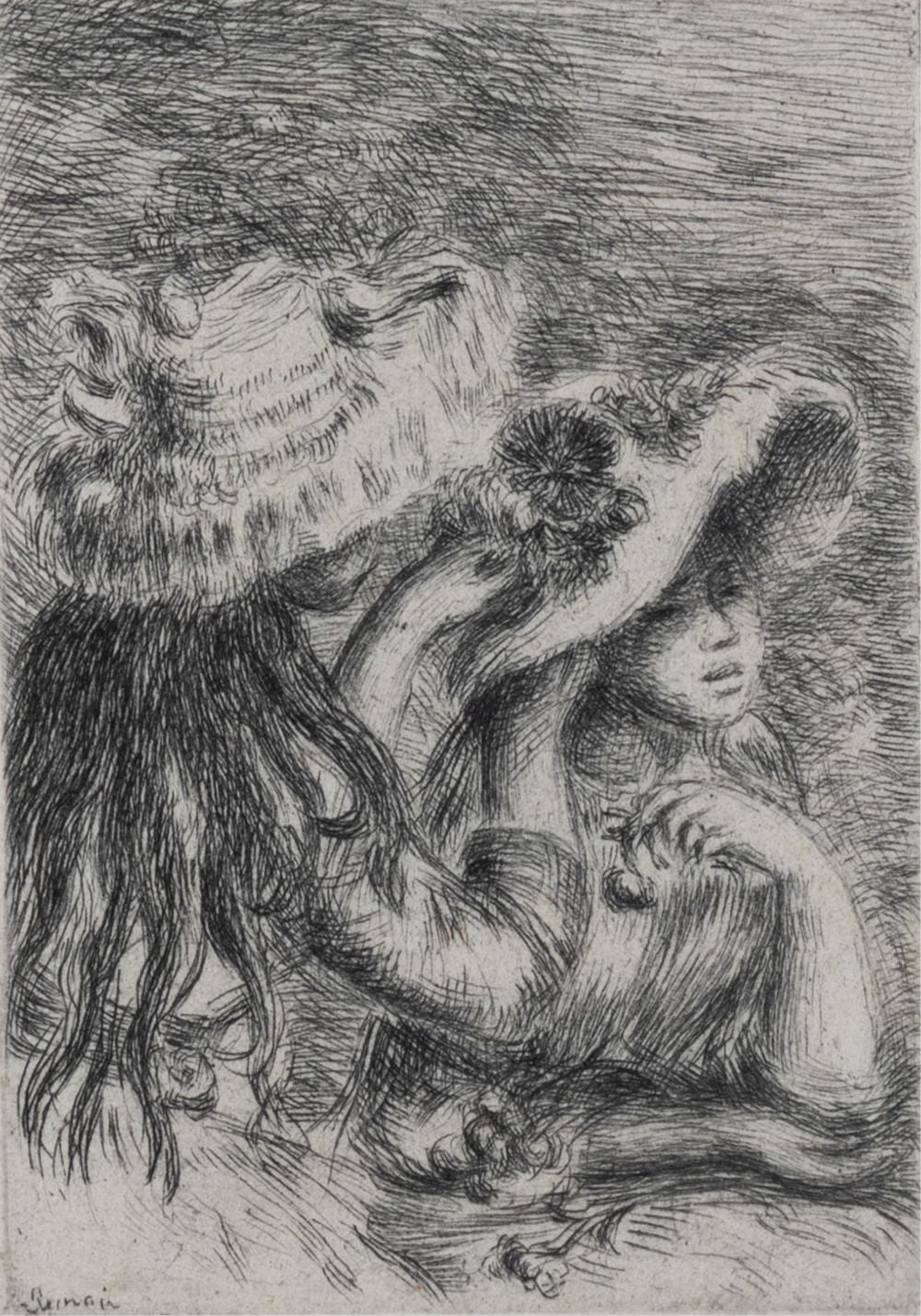PIERRE AUGUSTE RENOIR, Le Chapeau Épinglé (Pinning the Hat) sold by Gibson's, lot 249 — auction record photograph
