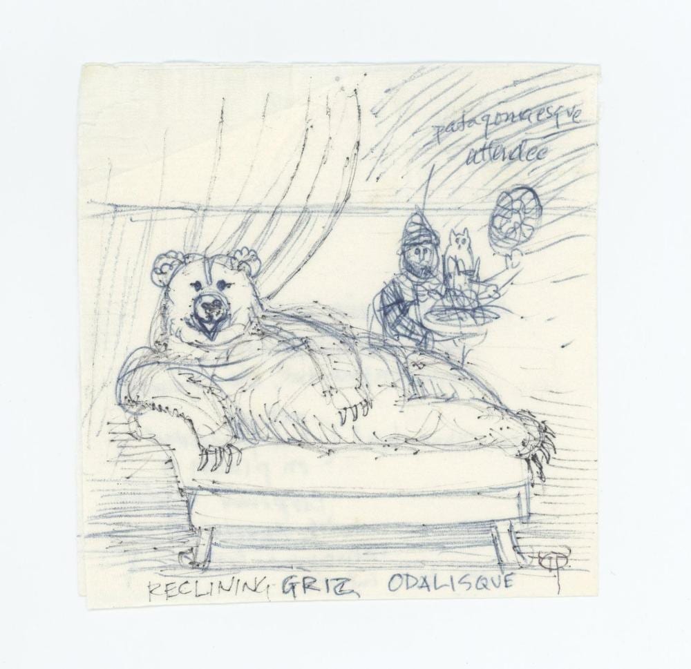 Monte Dolack comparable auction result: monte dolack original pen ink drawing
