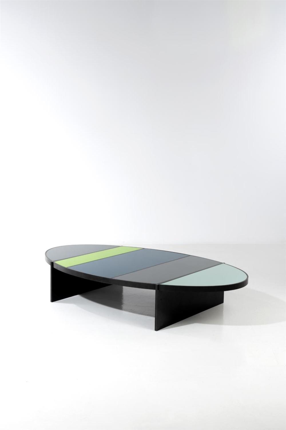 Hubert Le Gall comparable auction result: hubert le gall born in 1961 oval coffee table montaigne model patinated bronze and tinted mirror artist s stamp on a plaque u