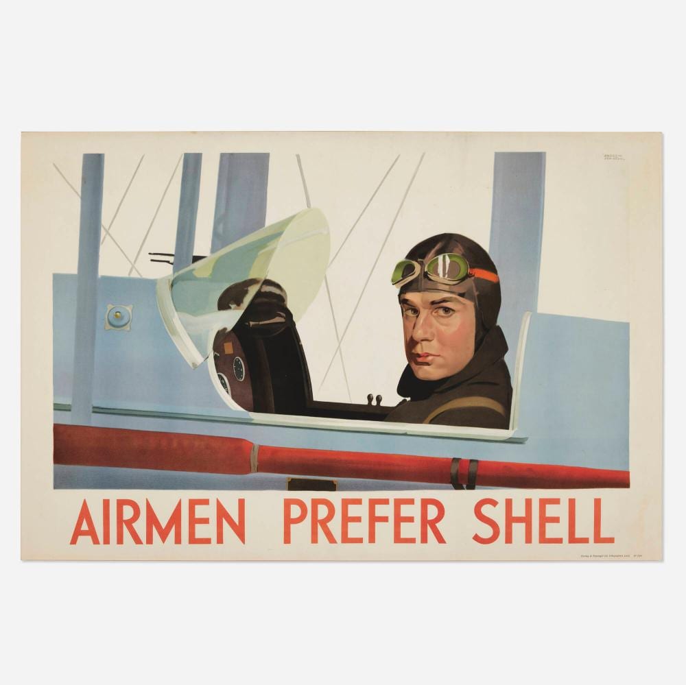Andrew Johnson comparable auction result: andrew johnson airmen prefer shell vintage poster